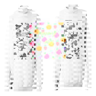 夏の雰囲気、フルーツ好き、夏のフルーツ、シトラスディライト 長袖tシャツ スウェットシャツ - Kawaiitshirt
