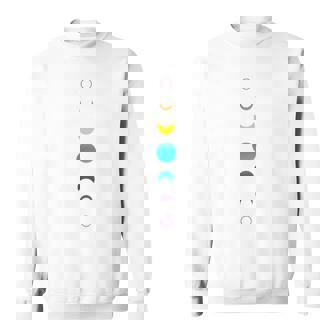 天空の月の満ち欠け バックプリント 虹の月天文学 スウェットシャツ - Kawaiitshirt