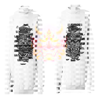 妖怪はにゃおにマスク 日本の悪魔 鬼鬼 鬼 鬼 おにマスク スウェットシャツ - Kawaiitshirt