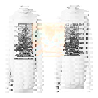 寿司好き ヴィンテージ 子猫 伝統 日本の芸術 猫 長袖tシャツ スウェットシャツ - Kawaiitshirt