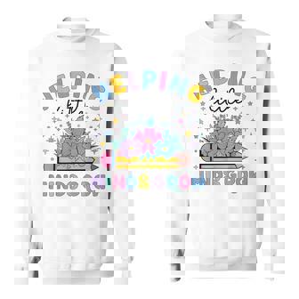 小さな心の成長を助ける ワイルドフラワー 幼稚園 先生 スウェットシャツ - Kawaiitshirt