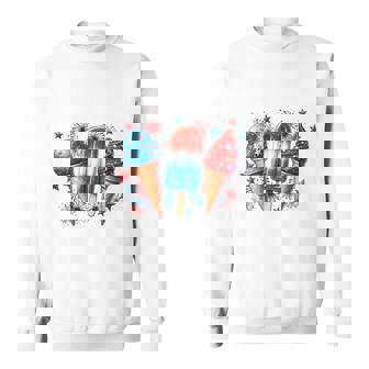 少年 赤 白 青 アメリカ国旗 7月4日 アイスキャンディー 愛国的 長袖tシャツ スウェットシャツ - Kawaiitshirt
