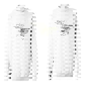 幾何学的クジラtシャツ メンズ シャツ レディース ブラック ホワイト スウェットシャツ - Kawaiitshirt