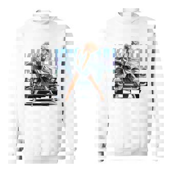 強風ピンナップガールとオールドアメ車のバックプリント スウェットシャツ - Kawaiitshirt