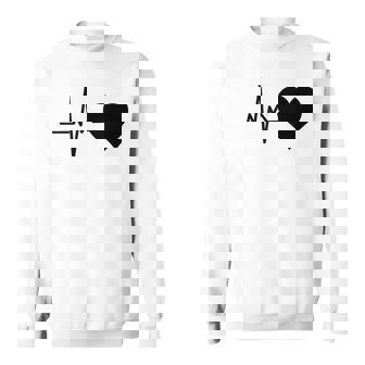 心電図のパターン ハートカラー ブラック スウェットシャツ - Kawaiitshirt