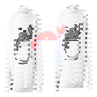 愛らしい かわいい ちび 和 ポケット カワイイ カニ スウェットシャツ - Kawaiitshirt