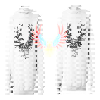 愛国的なアメリカ国旗イーグル 7月4日 バックプリント アメリカン スウェットシャツ - Kawaiitshirt