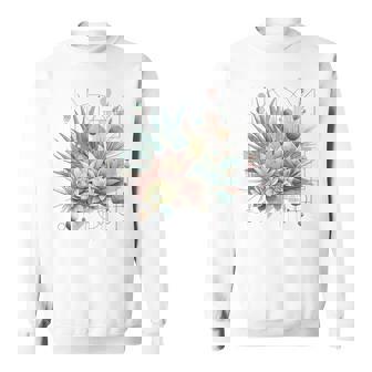 抽象的な幾何学的なボタニカルデザインモダンな植物 多肉植物 スウェットシャツ - Kawaiitshirt