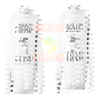 教育は重要ですが、釣りは重要です 面白い 長袖tシャツ スウェットシャツ - Kawaiitshirt
