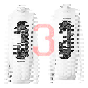 数字 3 ヴィンテージブラック&レッド スウェットシャツ - Kawaiitshirt