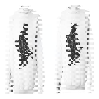 斧と盾を持った熊 中世の熊 バイキング スウェットシャツ - Kawaiitshirt