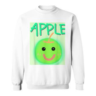 日本 りんご 青りんご かわいい 笑顔 スウェットシャツ - Kawaiitshirt