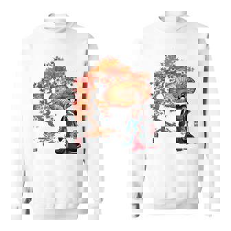 日本 浮世絵 京都 嵯峨 紅葉 和傘 美人 着物 スウェットシャツ - Kawaiitshirt