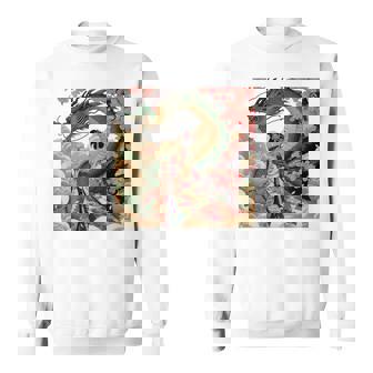 日本 浮世絵 桜 着物 竜 綺麗 日本髪 スウェットシャツ - Kawaiitshirt