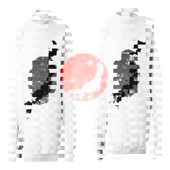 日本 赤 太陽 日本 列島 地図 かっこいい 国旗 スタイル スウェットシャツ - Kawaiitshirt
