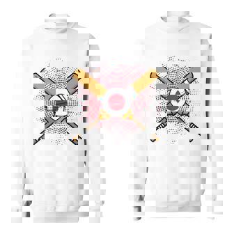 日本のクリケットラケットとボールの旗 長袖tシャツ スウェットシャツ - Kawaiitshirt