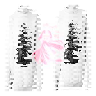 日本のサムライ フローラルウォリアーフラワー 桜 スウェットシャツ - Kawaiitshirt