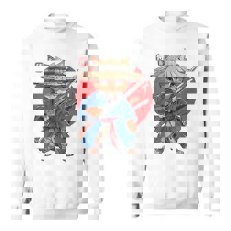 日本の侍 猫戦士 浮世侍 バックプリント スウェットシャツ - Kawaiitshirt