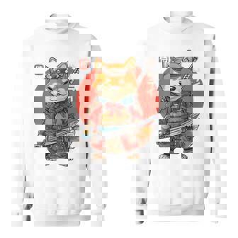 日本の侍犬 柴戦士 浮世サムライ バックプリント スウェットシャツ - Kawaiitshirt