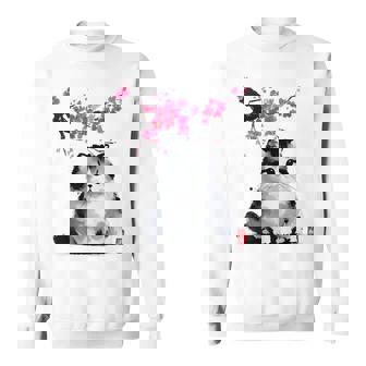 日本の墨絵マンチキン猫 桜 桜アート スウェットシャツ - Kawaiitshirt