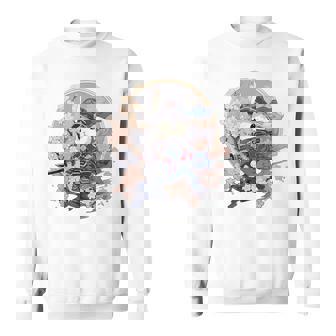 日本美術 うさぎ 忍者 浮世絵 アニメ風 侍うさぎ スウェットシャツ - Kawaiitshirt