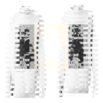 日本美術 猫 忍者 浮世絵 アニメ風 侍猫 長袖tシャツ スウェットシャツ - Kawaiitshirt