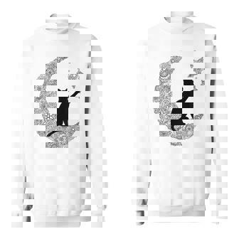 曼荼羅猫tシャツ レディース メンズ ユース 月と星 スウェットシャツ - Kawaiitshirt