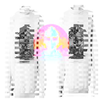 バックプリント 未来派 レトロ ヴェイパーウェーブ サイバーパンク 彫刻 スウェットシャツ - Kawaiitshirt