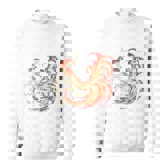 朱雀 不死鳥 火の鳥 フェニックス 漢字 イラスト バックプリント スウェットシャツ - Kawaiitshirt
