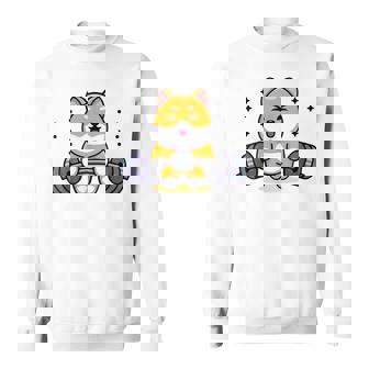 柴犬 イヌ 面白いtシャツ 犬 筋トレ 文字入り メンズ おもしろ 面白い 服 おもしろグッズ 文字 スウェットシャツ - Kawaiitshirt