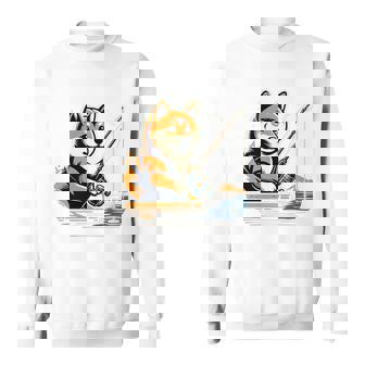 柴犬 犬 イヌ 面白いtシャツ 釣り 釣りバカ 釣り人 メンズ おもしろ 面白い 服 海釣り 川釣り 文字tシャツ 長袖tシャツ スウェットシャツ - Kawaiitshirt