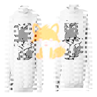 森のかわいい面白いキツネの子動物は小さなキツネが大好きです スウェットシャツ - Kawaiitshirt