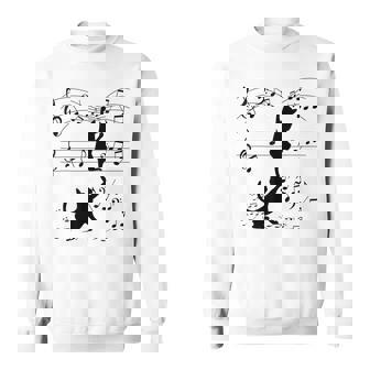 楽譜で遊ぶ面白い猫 スウェットシャツ - Kawaiitshirt