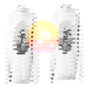 涼しい 夏休み メンズ レディース サンセット ビーチ ヤシの木 スウェットシャツ - Kawaiitshirt