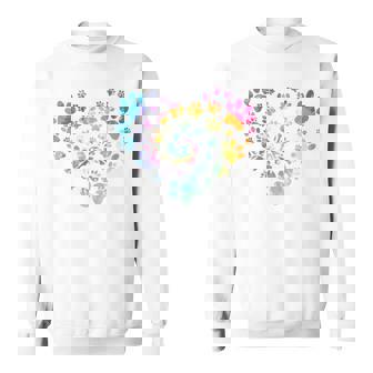 バックプリント 犬の足跡 犬 ペット 足跡 プリント スウェットシャツ - Kawaiitshirt