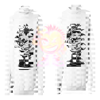 生意気なパンクロックロッカー イロとブーツ付き 面白いパンク 長袖tシャツ スウェットシャツ - Kawaiitshirt