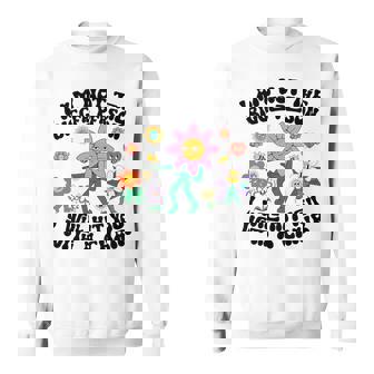 私は大柄な人間じゃないよ椅子で殴るぞおかしい 長袖tシャツ スウェットシャツ - Kawaiitshirt