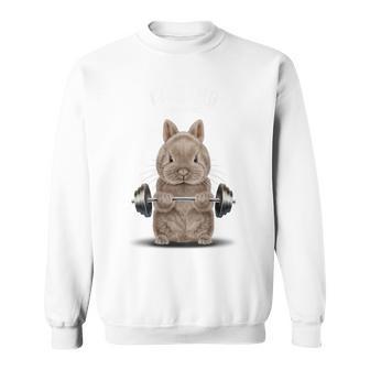 筋トレ ジム やる気がないなら家に帰れ ネザーランドドワーフ ウサギ ベージュ スウェットシャツ - Kawaiitshirt