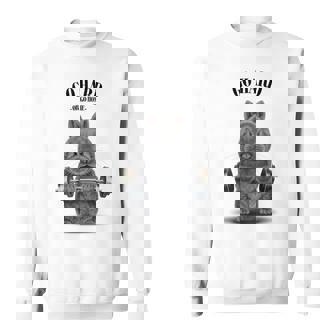 筋トレ ネザーランドドワーフ ウサギ ブルー スウェットシャツ - Kawaiitshirt