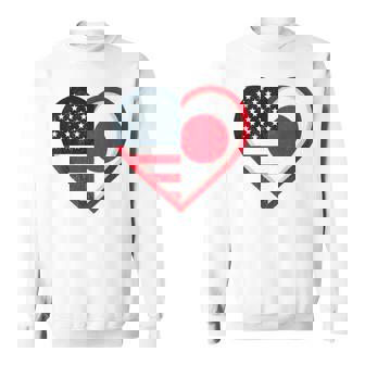 米国 アメリカ 日本 ハートフラッグ 二重国籍。 スウェットシャツ - Kawaiitshirt