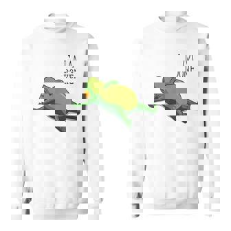 終わった、リラックスしているカエル、カエル好きの面白いカエル、カエル スウェットシャツ - Kawaiitshirt