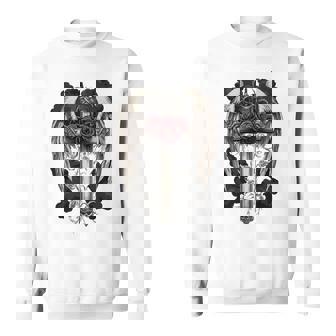 翼とバラのゴシック・クロス 長袖tシャツ スウェットシャツ - Kawaiitshirt