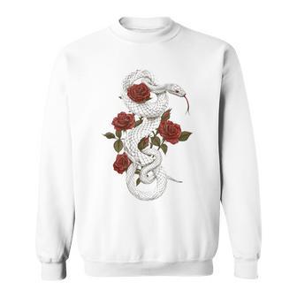 蛇爬虫類 蛇 バラ 花 爬虫類 ギフト スウェットシャツ - Kawaiitshirt