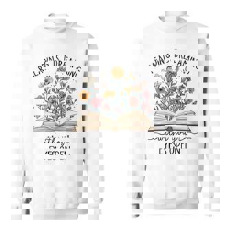 読書は目で見る夢を見る本好き読者 長袖tシャツ スウェットシャツ - Kawaiitshirt