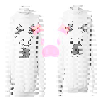 豚の顔 かわいいハロウィン 豚 動物 コスチューム メンズ レディース キッズ スウェットシャツ - Kawaiitshirt