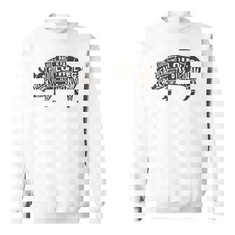 豚肉の部位 面白いtシャツ 豚 ブタ Bbq メンズ おもしろ 面白い 服 オリジナル グッズ ネタ バーベキュー ネタ スウェットシャツ - Kawaiitshirt