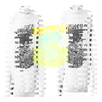 都市を攻撃する巨大なブロッコリーモンスター面白いブロッコリー スウェットシャツ - Kawaiitshirt