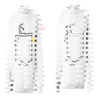 隠れネコ ねこ 猫 隠す 猫好き 猫の足 猫足 肉球 白猫 ワンポイント ポケット デザイン かわいい おもしろ スウェットシャツ - Kawaiitshirt