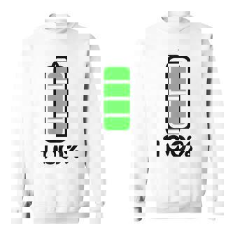 電池 100 フルバッテリー スウェットシャツ - Kawaiitshirt