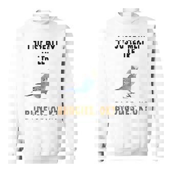 青いセキセイインコ、面白いことわざ、楽しい、セキセイインコ スウェットシャツ - Kawaiitshirt